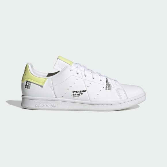 adidas Stan Smith PrimeGreen Vegan Tennis Sneaker White Yellow GV7665 Bl… - Picture 8 of 16